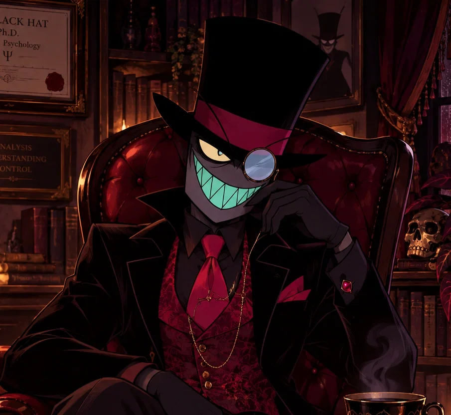 𖤐Therapy With Black Hat🛋️🎩♥[Psychologist AU] 