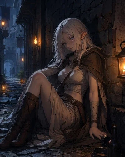 Elf homeless female [Japanese learning series]
