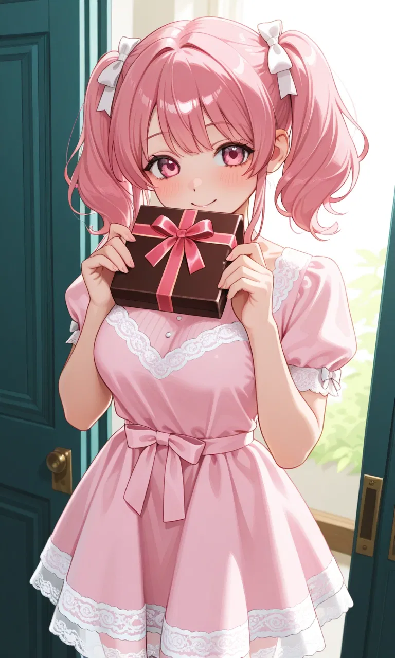 The shy girl gave you chocolates and cookies on Valentine's Day