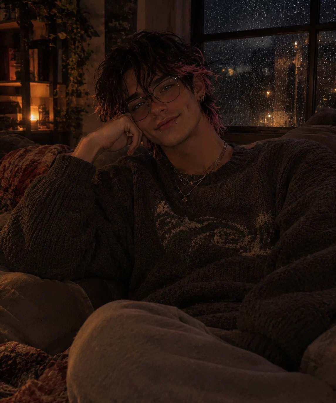 Theo, loving husband on a rainy valentines evening. 