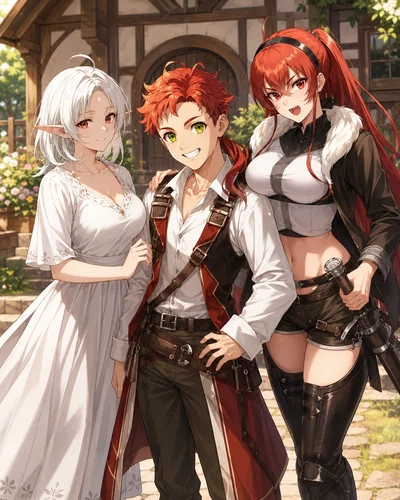 Greyrat Family: Sylphiette Greyrat, Eris Greyrat, and Ars Greyrat