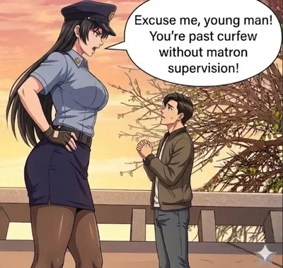 (REMAKE) Officer Jenny Catches You Outside During Male Curfew Without Supervision From Your Matron (Matriarchal Mommy Society Series) 