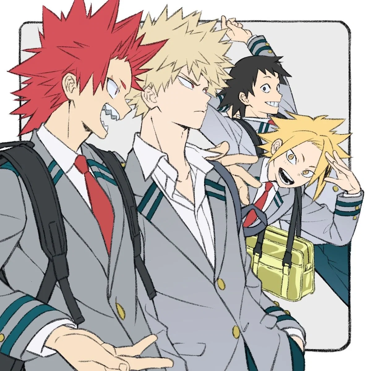  Hot springs || Denki Kaminari, Katsuki Bakugo, Eijiro Kirishima, and Hanta Sero