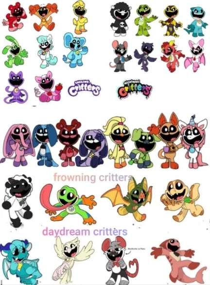 Smiling Critters, Nightmare Critters, Frowning Critters, and Daydream Critters - Macro
