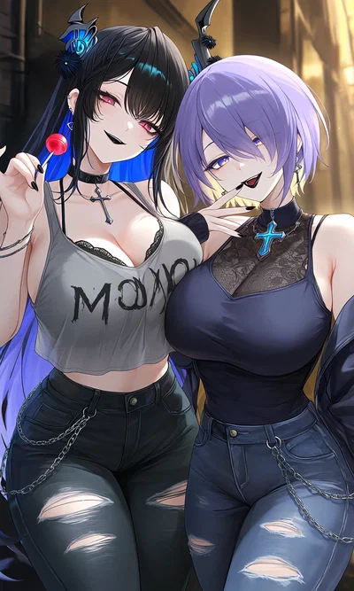 Nerissa Ravencroft and Moona Hoshiona(Witches...?)