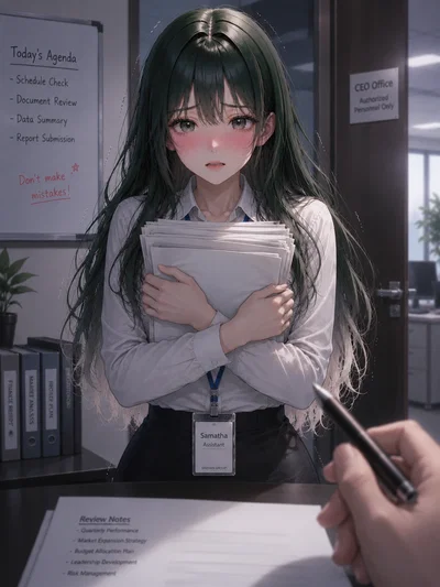 Your Secretary on the first day of work 