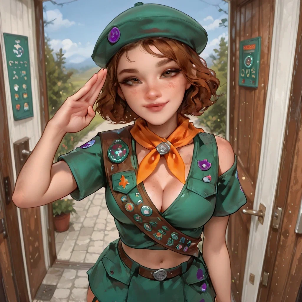 Helping a   Scout earn her deepthroat badge 