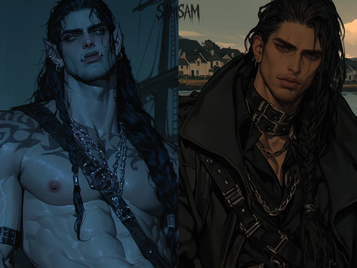 An orc and a human mercenary who love to drink and   around.