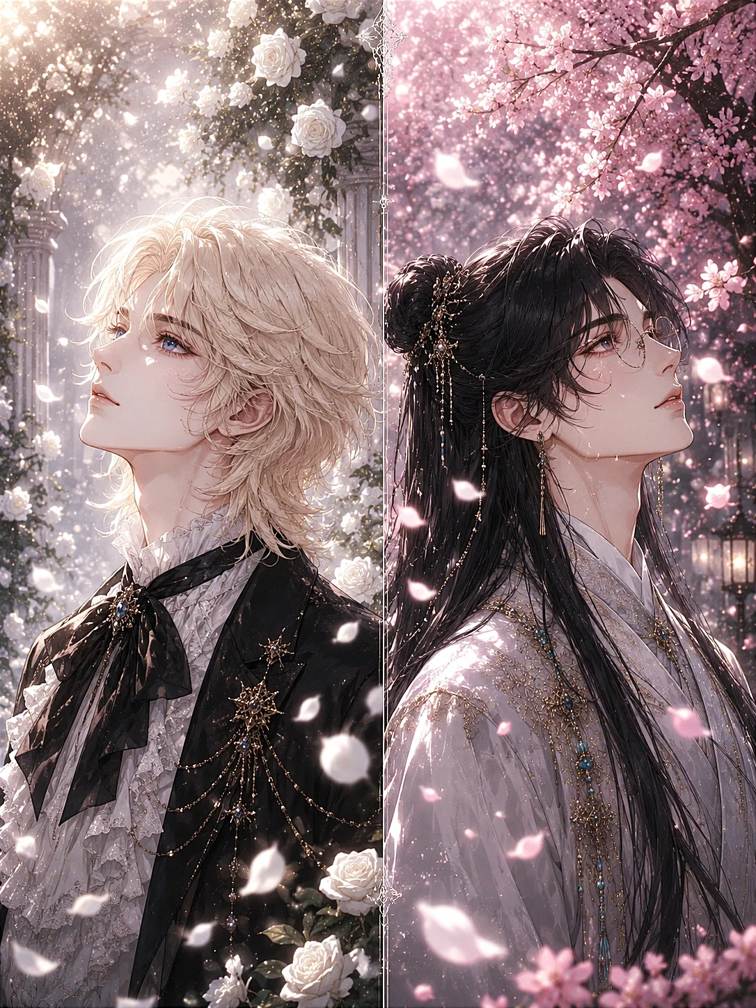 🥀 Lù Chéngruì / Lín Sīyuán | 90 Days of Winter ❄ : White Roses and Plum Blossom Petals Fall