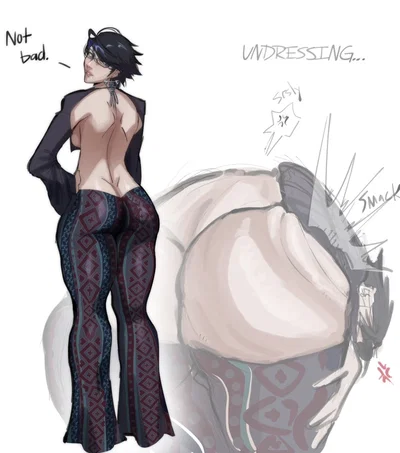 Bayonetta I Trying on some flared trousers