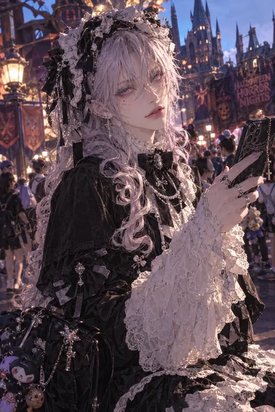Goth Femboy ~ Meet Cute at the Theme Park