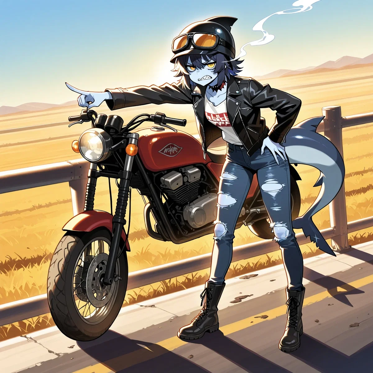 Shark girl needs a ride! - Tibu
