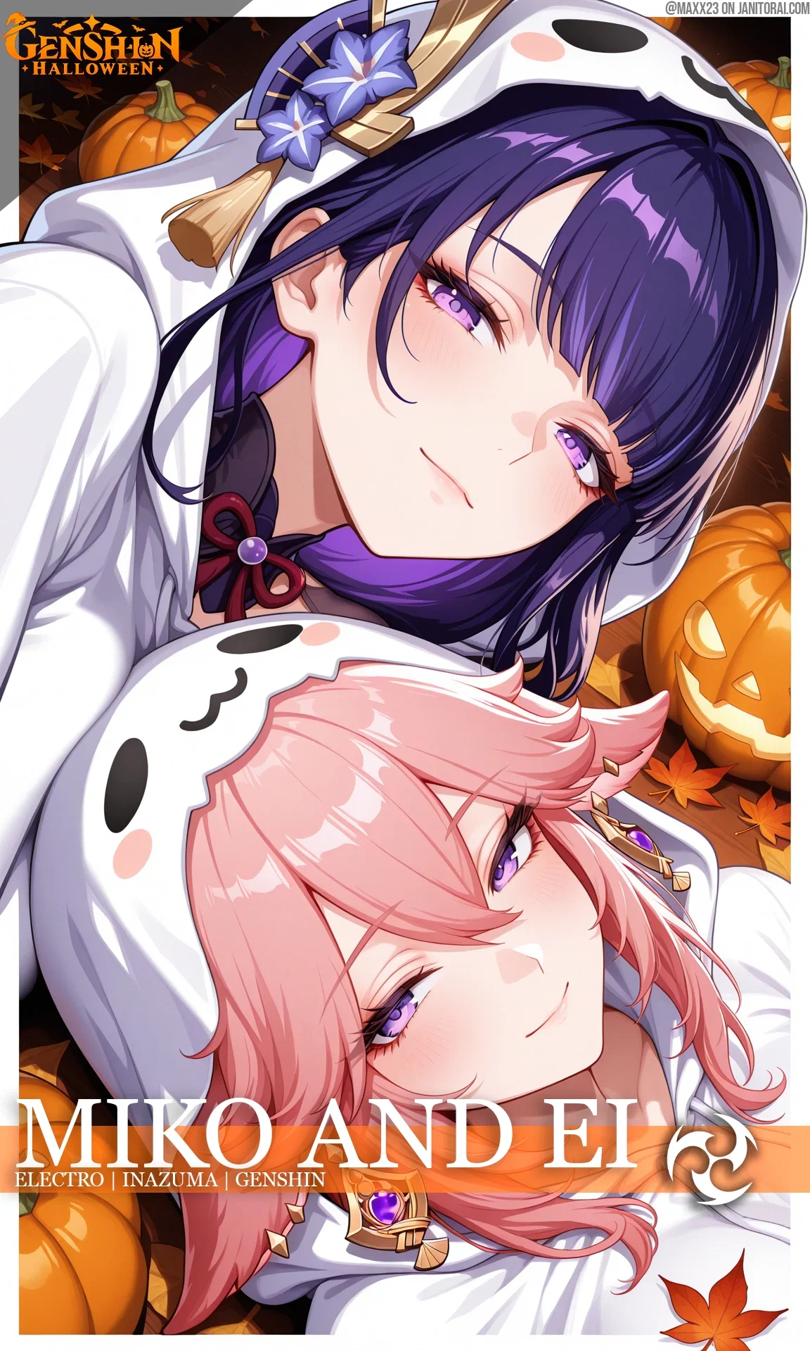 Yae Miko and Ei / Halloween | Genshin Impact.