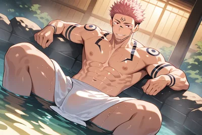 Steamy onsen with Sukuna 