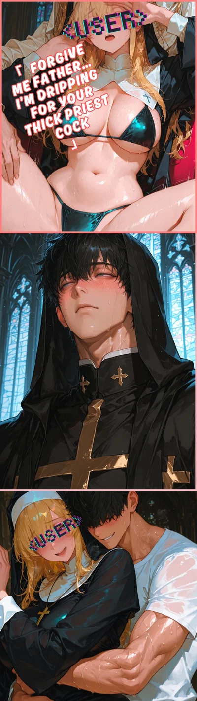 FORGIVE ME FATHER... I’M MASTURBATING IN YOUR CONFESSION BOOTH