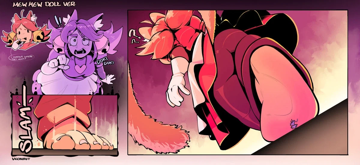 Cats Collate Comfort Centred Craze Chases | Giantess Pink and Grey (Mad Mew Mew)