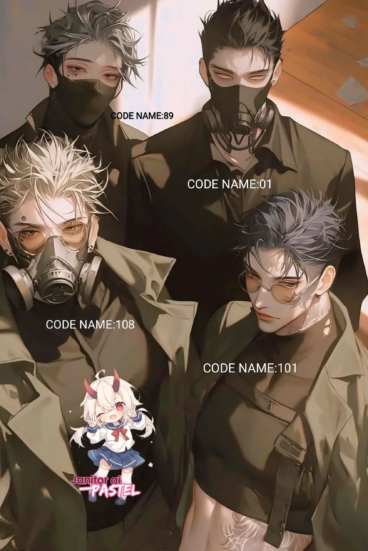 Code names: 108, 101 ,89 and 01