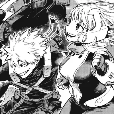Ochako Uraraka and Katsuki Bakugou