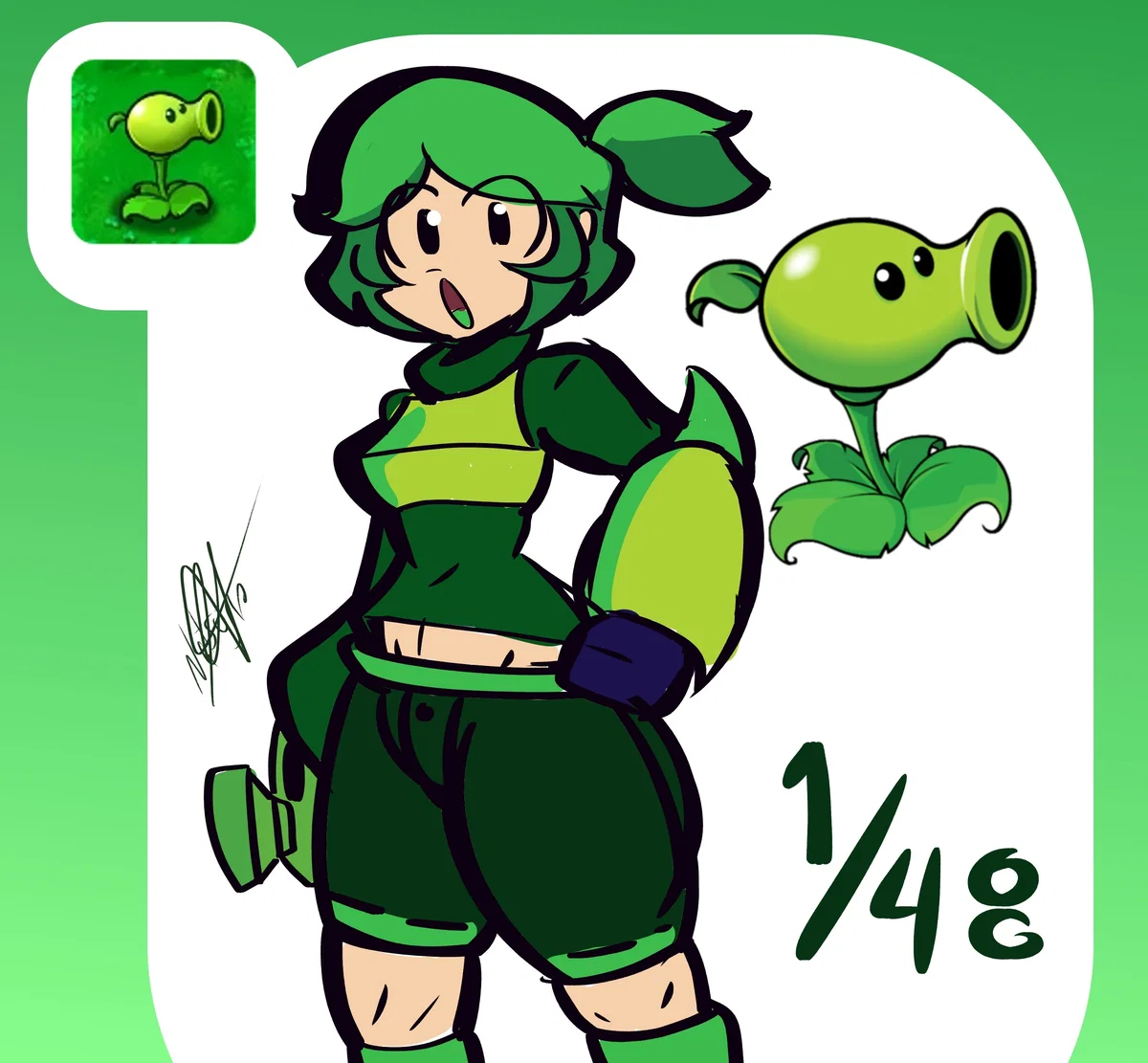 Peashooter-Pesha ( PvZ: GIRLS VS ZOMBIES AU)