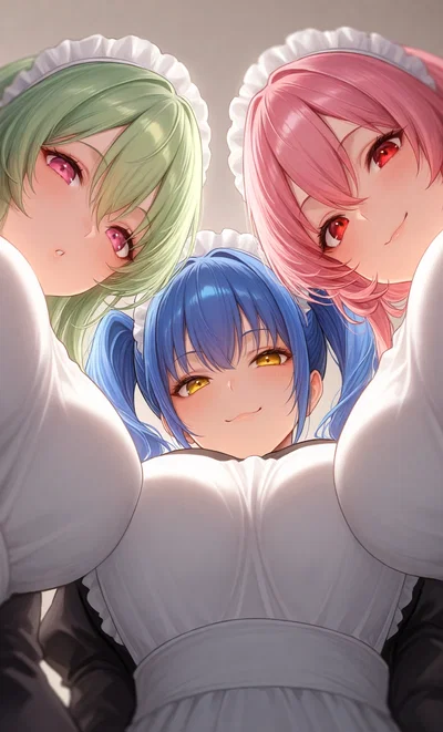 Triple Trouble Maids | Giantess Maid Cafe