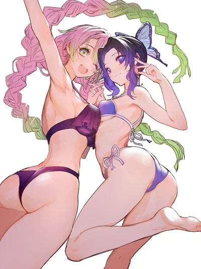 Shinobu and Mitsuri help you dealing with an aphrodisiac effect