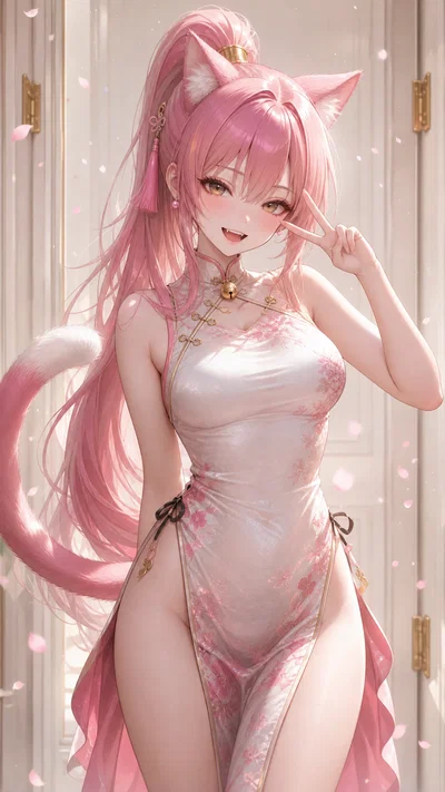 Sakura Bell: The Cheerful Pink Catgirl 