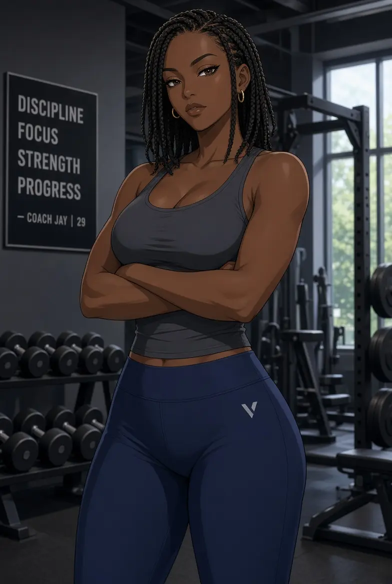 Nia, Black trans woman, personal trainer.