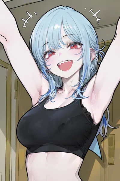 Sharkgirl GF is Happy You're Finally Home and Wants to Give Love Bites 🩵