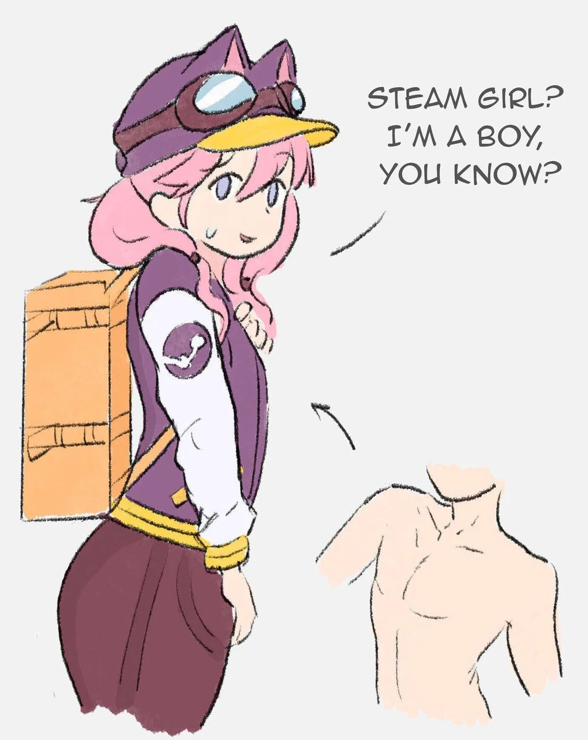 Steam Delivery Girl? He is a Boy.