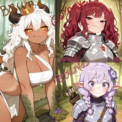 Gwynevere Roseblood, Petunia Thistleborne, & Baum || Two Girlfailure Knights and A Dragon Fight Over You