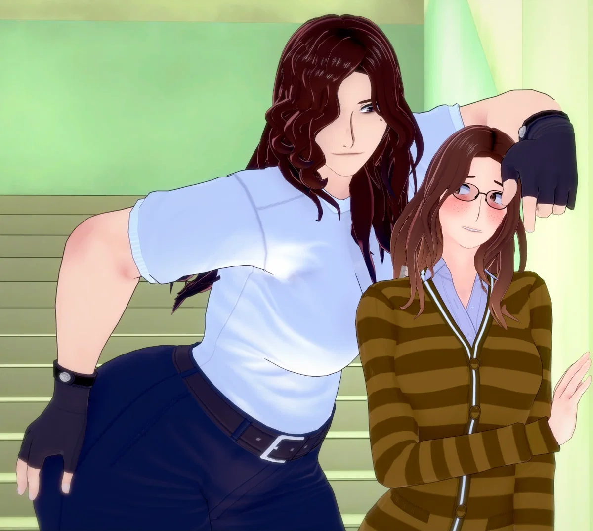 Molly and Allison - Guard dog and scaredy cat friend group