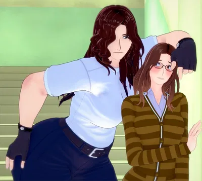 Molly and Allison - Guard dog and scaredy cat friend group