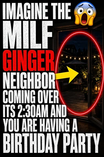 Ginger milf neighbor coming over to shut down your birthday party.