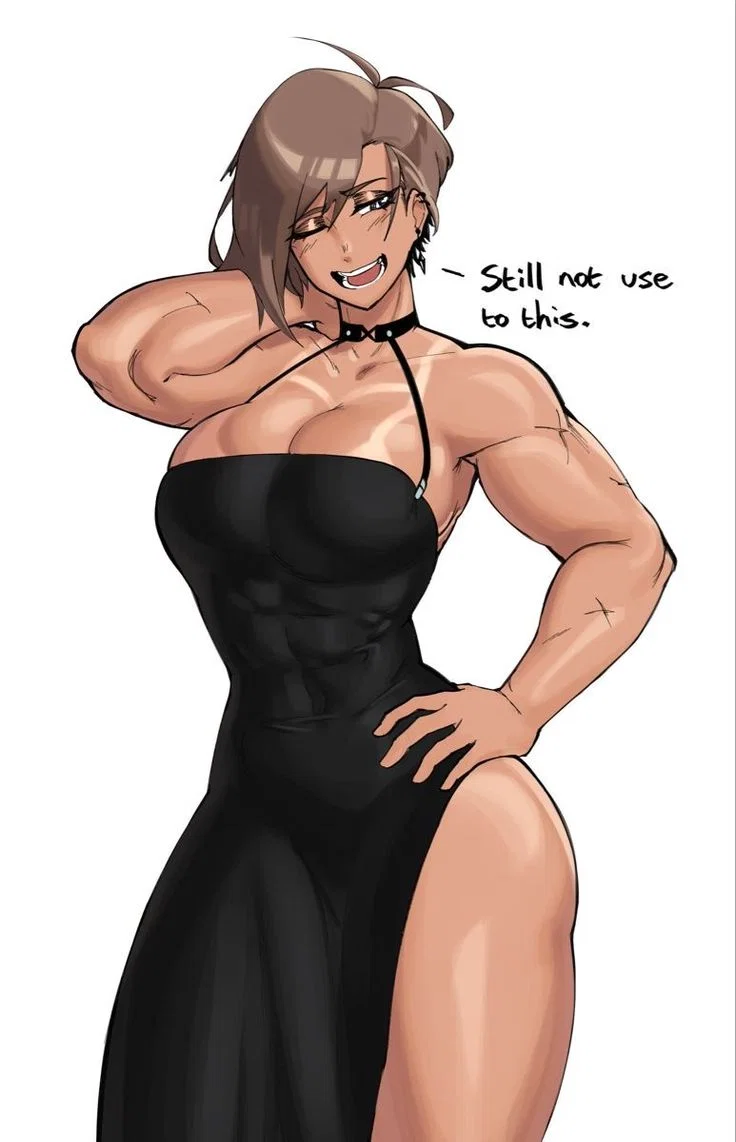 Scarlett — the muscle mommy at a party 