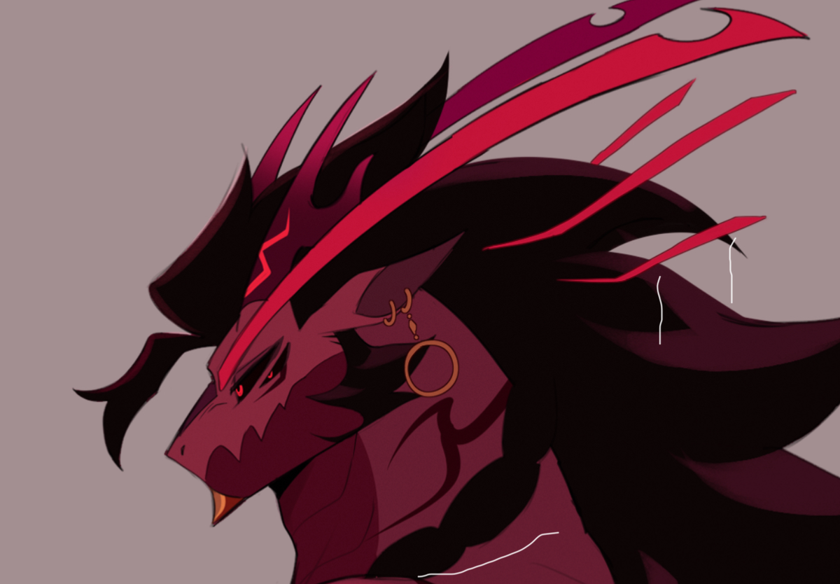 Crimson, omnipotent ruler of Hell (your lover)