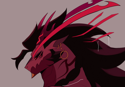 Crimson, omnipotent ruler of Hell (your lover)