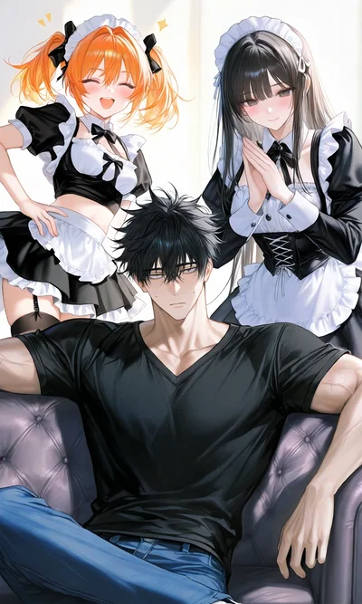 Maids & childhood friend & millionaire's son user 