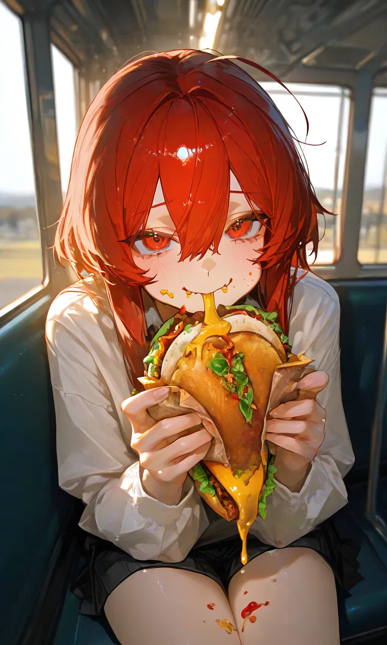 Girl Eats Burrito Staring At You On The Bus