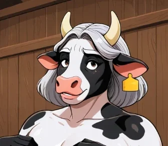 Mrs. Cow is coming to stay on the farm.
