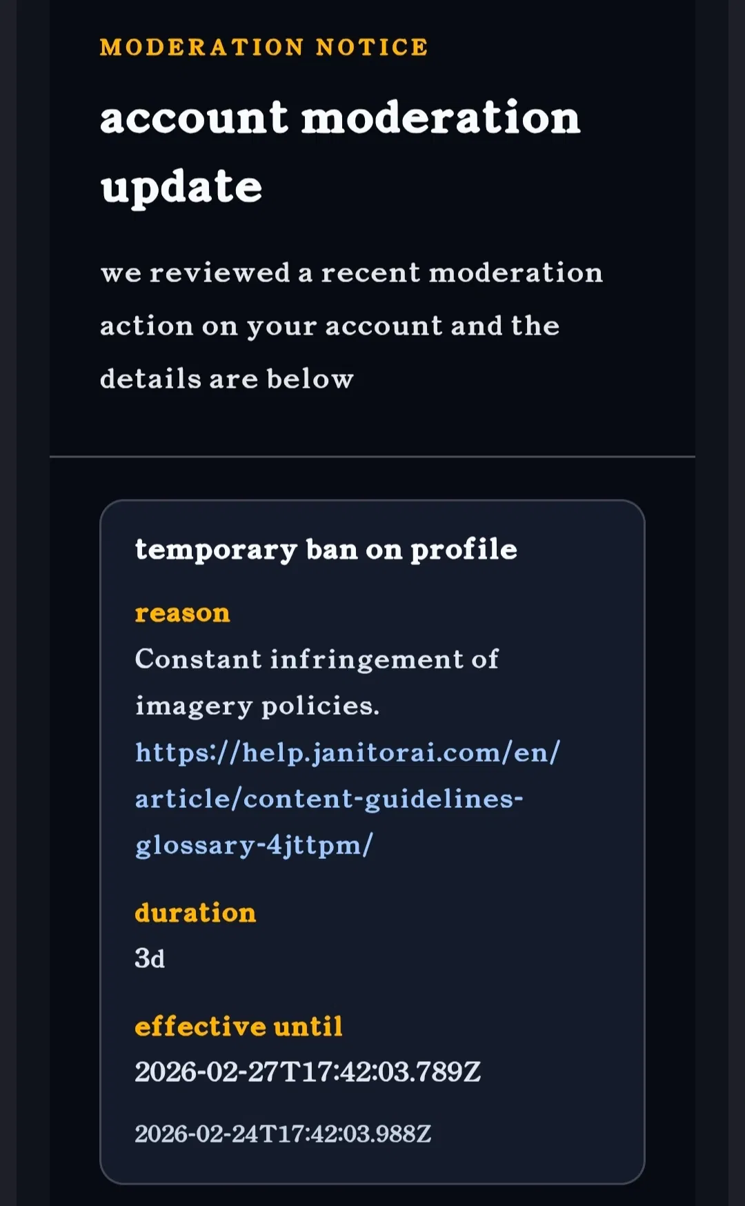 I was banned