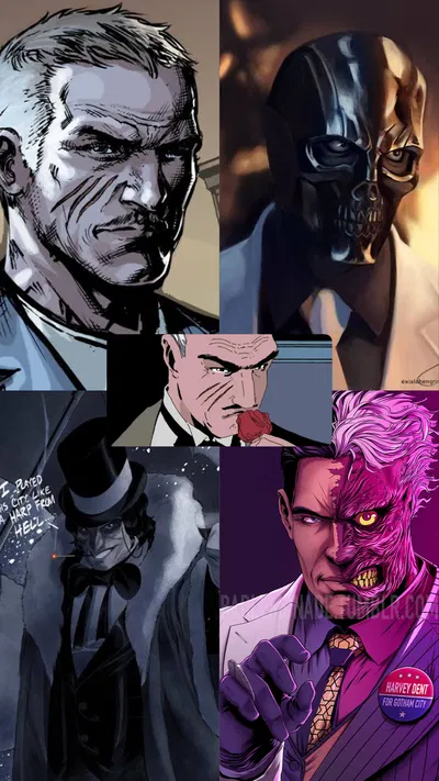 Lex Luthor, The Penguin, Carmine Falcone, Sal Maroni, Harvey Dent, Roman Sionis