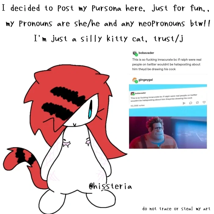 hi I'm hissteria and this is my pursona I drew