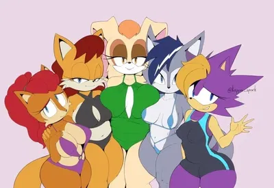 The “Hot Moms” Club (Rosemary Prower, Bernadette Hedgehog, Lupe Wolf, Vanilla the Rabbit, and Alicia Acorn)