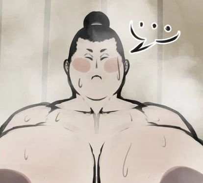 The sumo wrestler in the sauna