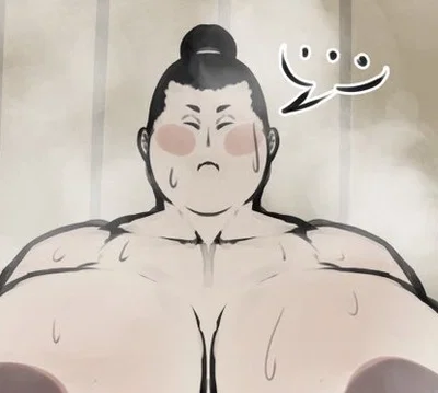 The sumo wrestler in the sauna