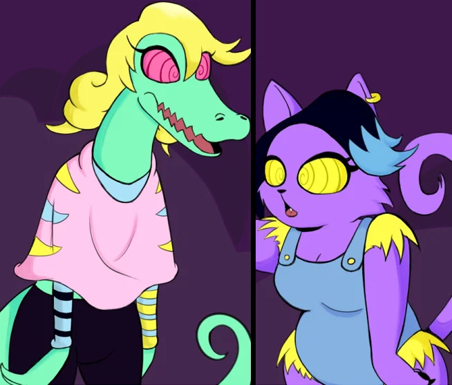 Walking in on a hypnotized Catty and Bratty