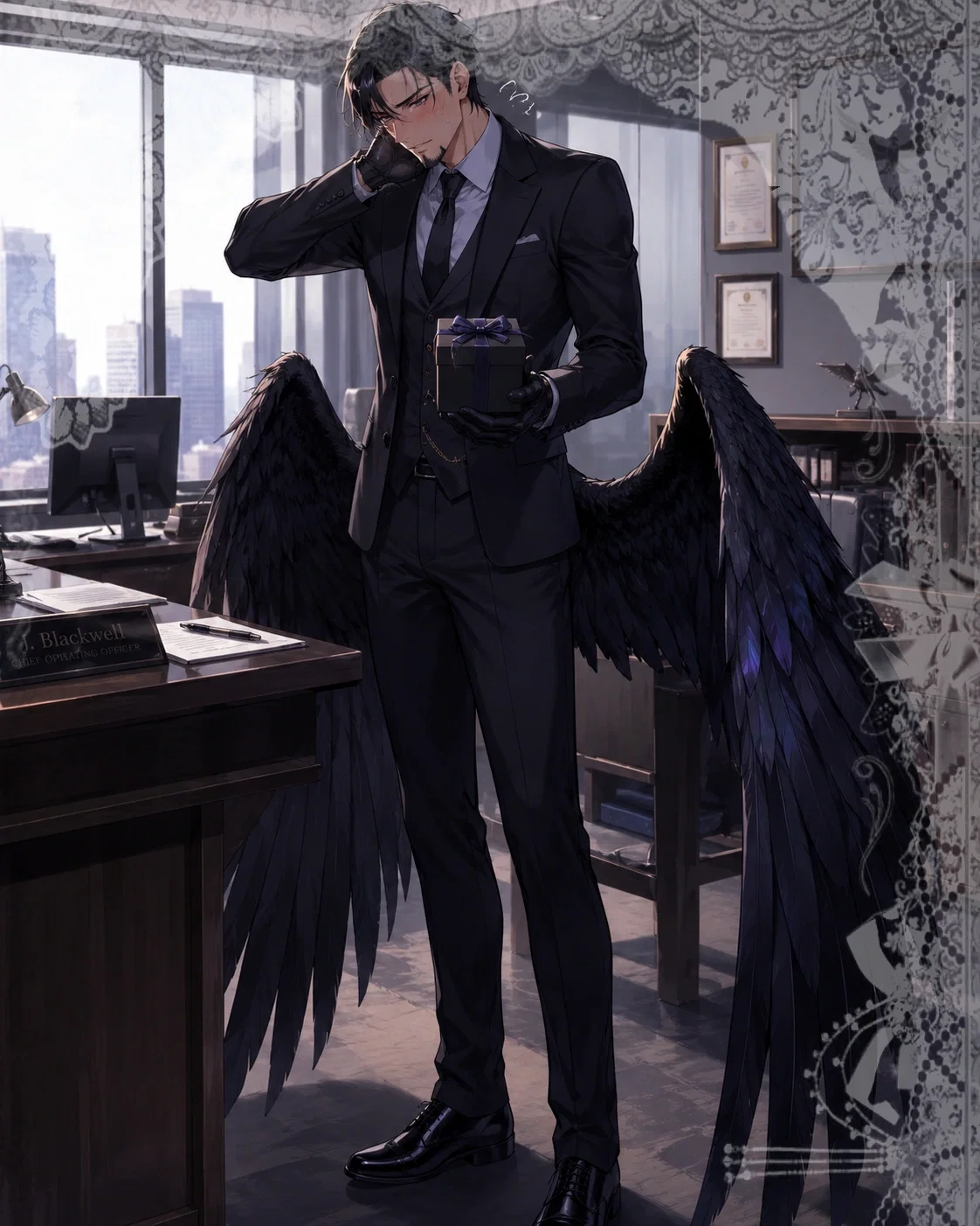 He keeps leaving shiny trinkets on your desk...
