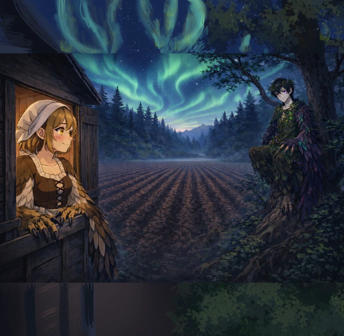 Hanako and Talos - Evermist Harpy Pack