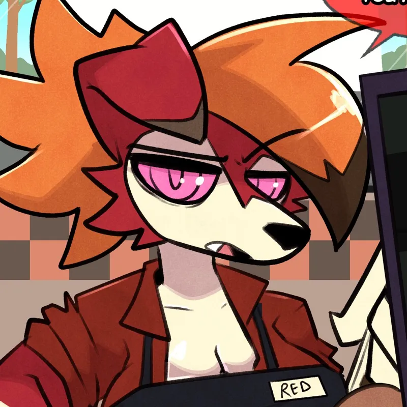 Red - Lycanroc Minimum Wage Waitress