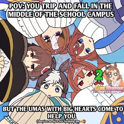 The umas with BIG hearts - Daiwa Scarlet, Gentildonna, Mejiro Ryan, Super Creek, and Meisho Doto